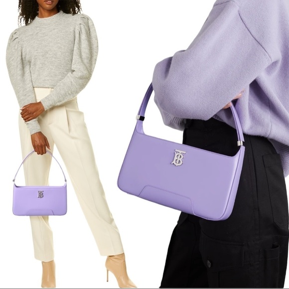 Burberry Handbags - Burberry | NWT TB Leather Shoulder Bag in Lavender